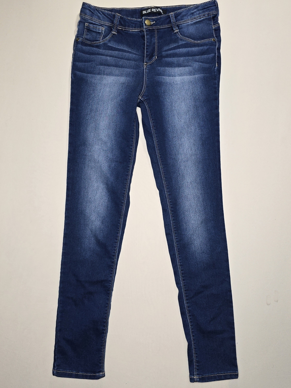 Blue Revival Womens Size 16 Mid Rise Dark Wash Stretch Denim‎ Skinny Jeans Pants